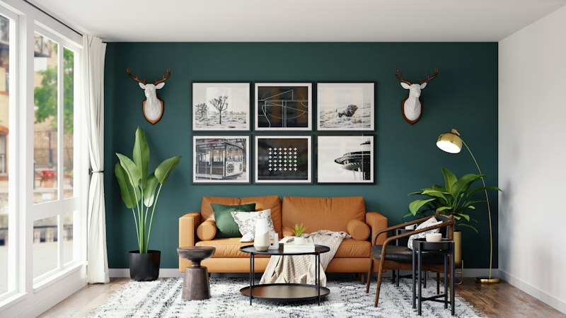 Minimalist tiled living space
